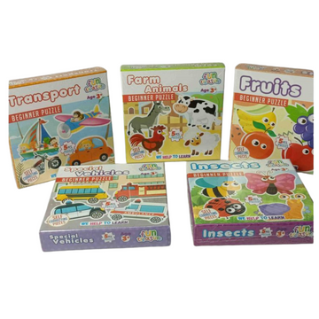 Beginner Puzzle – Colorful Educational Set, 5pcs with 4 sheets