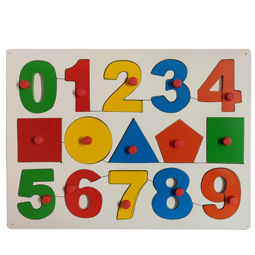 Wooden Numbers & Shapes Puzzle - 15 Piece Learning