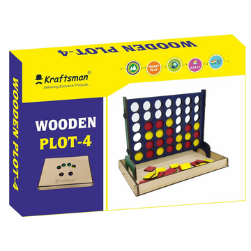 Wooden Plot-4 Connect Game - Strategy Learning