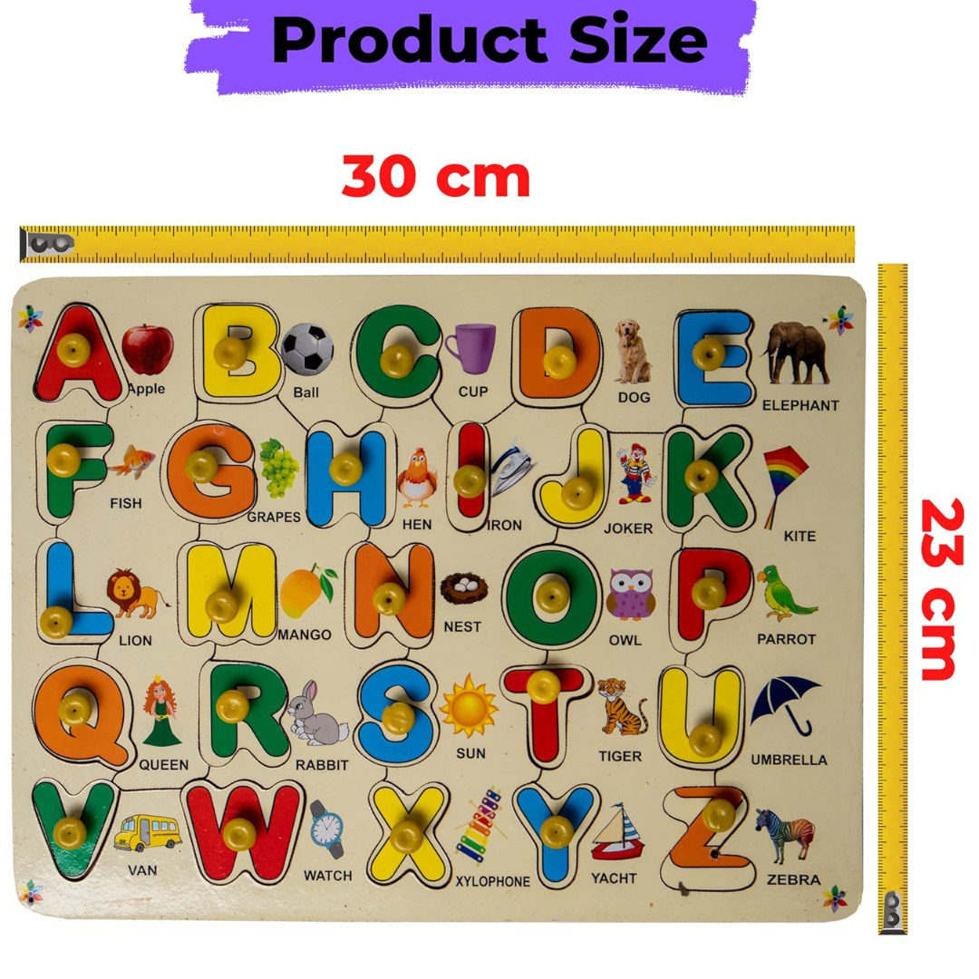 Wooden Alphabet Puzzle Board - 26 Letter Learning
