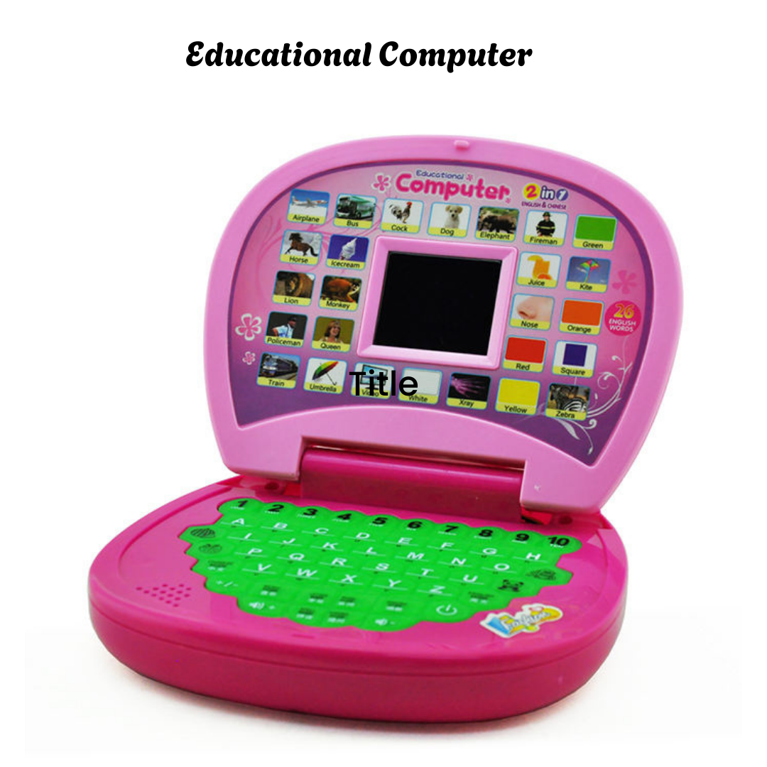 Pink Educational Computer Laptop - 2 in 1 Learning