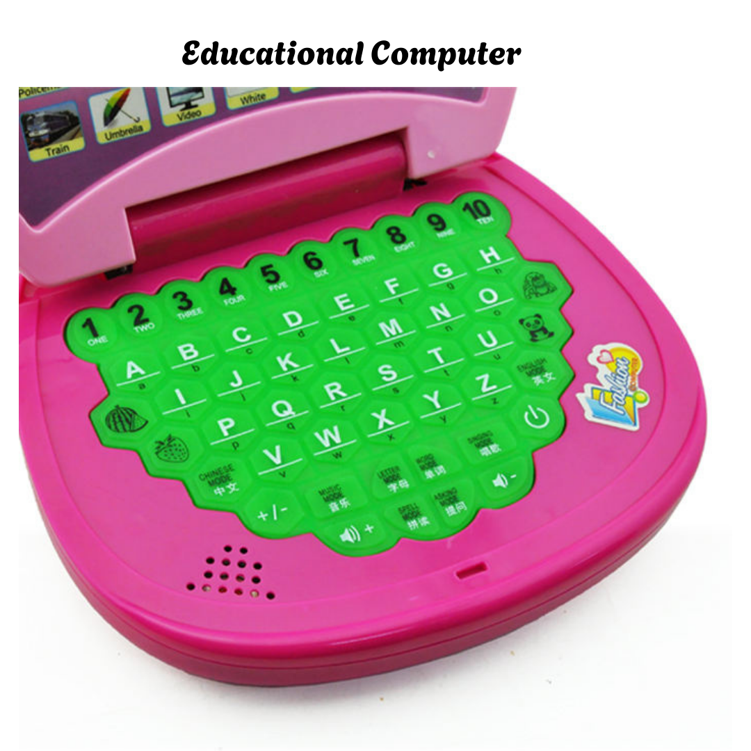 Pink Educational Computer Laptop - 2 in 1 Learning