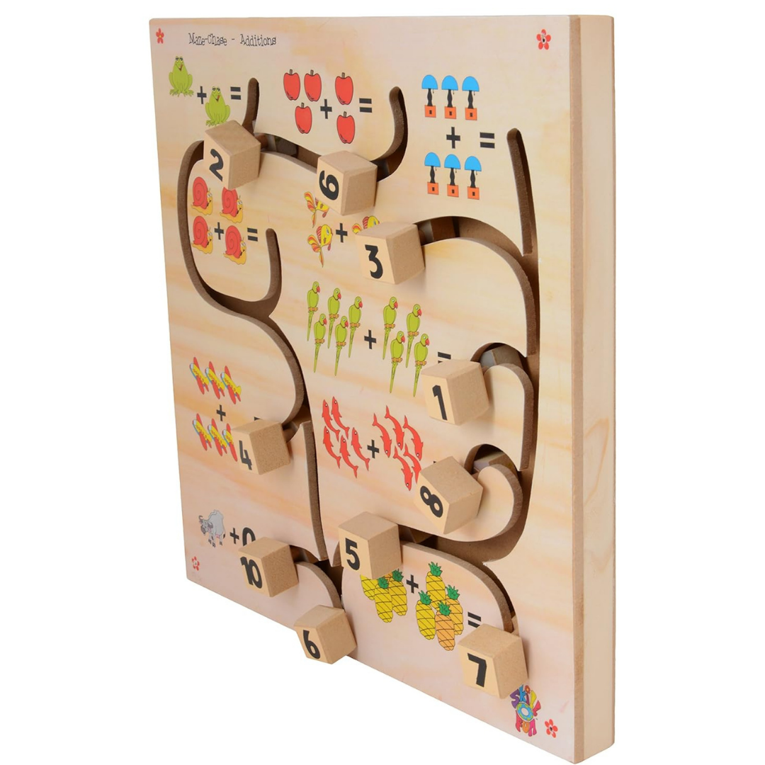 Wooden Math Maze Addition Puzzle - Learning Game