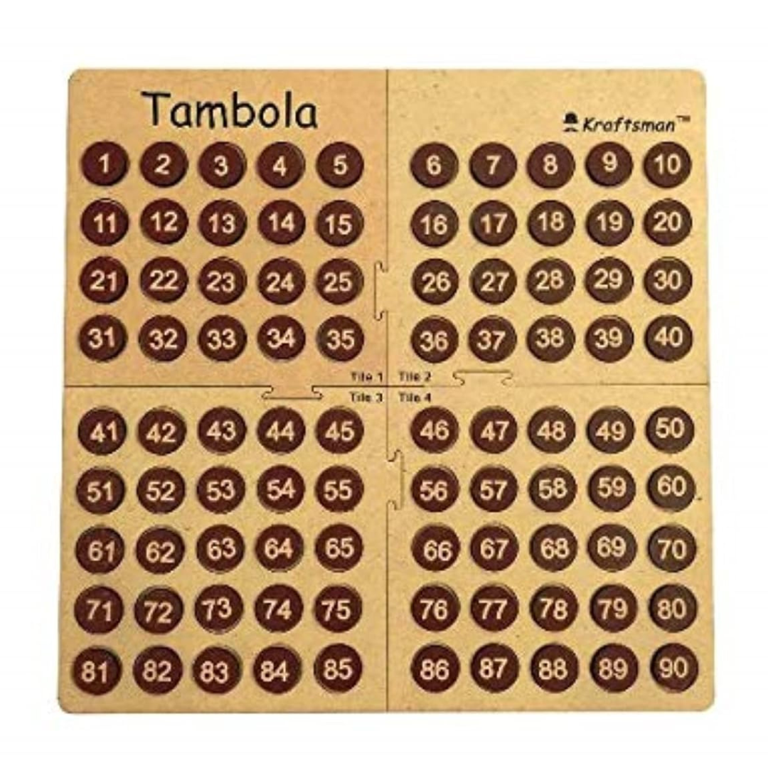 Wooden Tambola Game Set - 600 Tickets Family Game