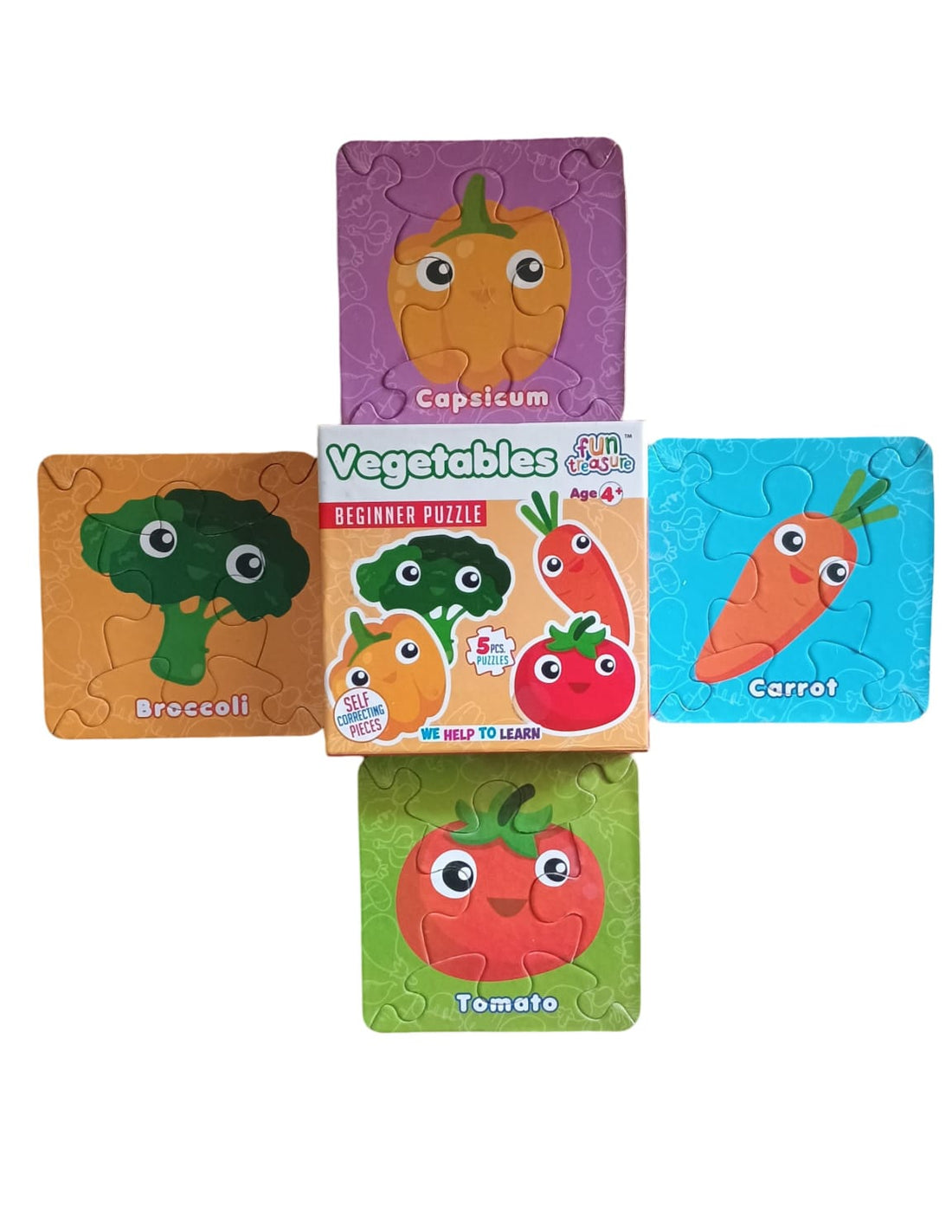 Beginner Puzzle – Colorful Educational Set, 5pcs with 4 sheets